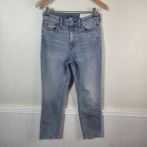 Rag & Bone Nina High Rise Ankle Cigarette Jeans Lou Denim Womens 25